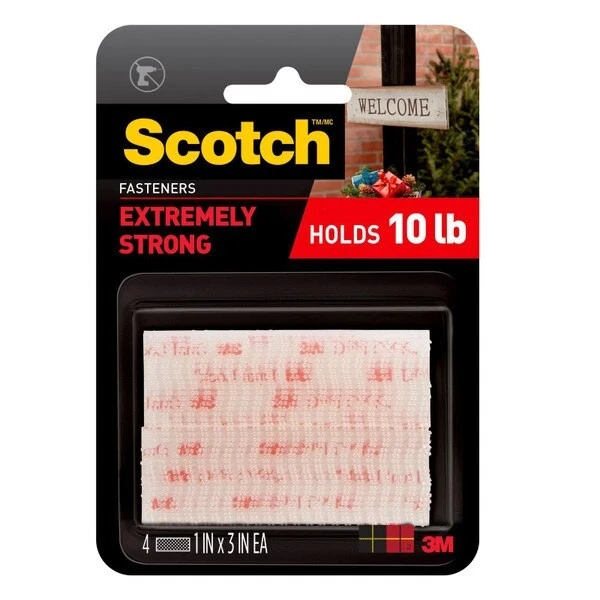 3M Scotch&reg Hook and Loop Fastener Tape 2"""" """" two sets White # MMMRFD7090