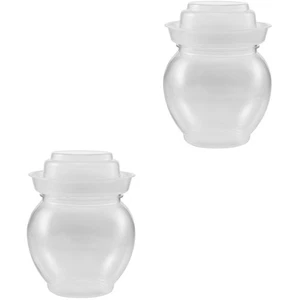  2 PCS Covered Fermenting Jar Kitchen Container with Airtight Lid Food Pickling - Picture 1 of 12