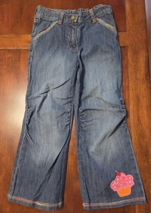 Gymboree Girl Rainbow Cupcake Blue Jeans Denim Pants Adjustable Waist 4T EUC - Picture 1 of 3