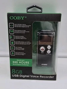 Coby CVR-29BK 8 GB USB Digital Voice Recorder with Built-In-Mic NIB - Picture 1 of 2