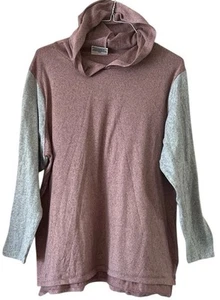 BOBBIE BROOKS  Hoodie Hooded Long Sleeve Shirt Top Pink/Gray Size 3X Pullover - Picture 1 of 9