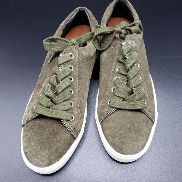 Frye & Co 全新 无盒 Sindy moto 低帮运动鞋 军绿色 拉链细节 尺寸 8 — 第 1/4 张图片