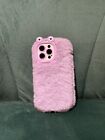 Plush Fuzzy Phone Case For iPhone 14 Pro Max Fluffy Soft BumperCover Frog Purple