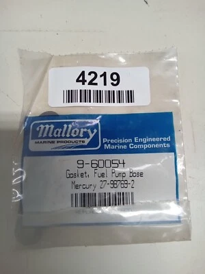 JUNTA BASE BOMBA COMBUSTIBLE MALLORY MARINE MERCURY PN 27-98769-2, 9-60054 Foto 1 de 2