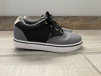 Heelys Launch Pro 20 Grey Blk Canvas Wheel Shoes Sneakers US 2 Youth UK 1 EUR 33 - Image 1 of 4