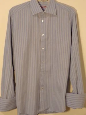 ROBERT GRAHAM SHIRT MEN's 39 15 1/2 BLUEFRENCH CUFF DRESS - Image 1 of 4