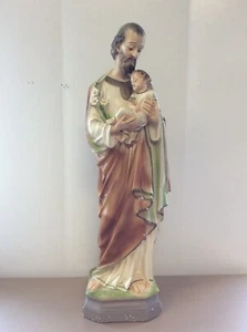 STATUA VINTAGE DI SAN GIUSEFANO IN CUSTODIA BAMBINO GESÙ - Chiesa Cattolica, 21,5" - Foto 1 di 10