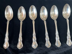 Six 1899 Wallace Sterling Silver Irving Pattern Spoons ~ 6” - Picture 1 of 11