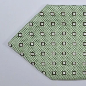 100% Nueva Corbata Mini Cuadrados Verde Corbata Séptuple 210695 - Imagen 1 de 3