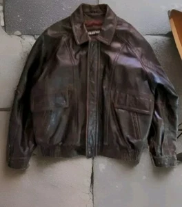 Vintage Flieger, Bomberjacke schwer, XL braun Lammleder, bitte lesen - Bild 1 von 14