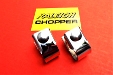 RALEIGH CHOPPER MK1 MK2 - NEW POLISHED STAINLESS STEEL SISSY BAR CLAMPS x 2