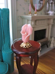 Casa de muñecas casa de muñecas miniatura LÁMPARA DE MESA ELÉCTRICA LIRIO ROSA - Imagen 1 de 2