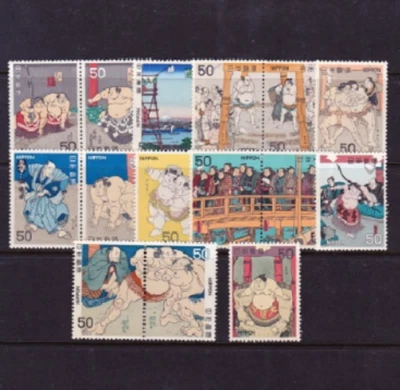 Japanese Sumo postage stamp Series 1 - 5, perfect set issued in 1978,1979 - Image 1 of 4