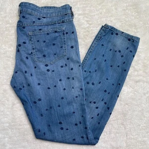 Isabel Marant Etoile Women's Blue #1501 Cotton Polka Dot Straight Jeans 44x29" - Picture 1 of 8