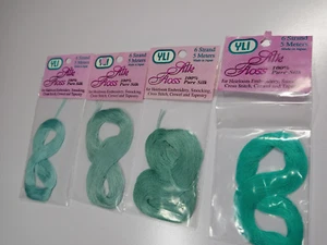 YLI Silk Floss Lot Of 4 Each 5 Meters Blue/Aqua Colors (106, 110, 88, 136) - Picture 1 of 2