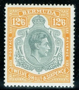 Bermuda 1938 SG120e 12/6 Perf 13.3 Joined Pearls VF Lightly MM Cat. £100.00 - Picture 1 of 2