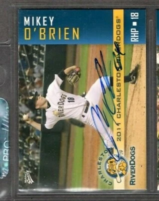 2011 Multi-Ad #15 Mikey O'Brien RiverDogs Signed Autograph (PP30) SWSW - Image 1 of 2
