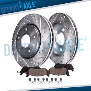 Front Drilled Rotors Ceramic Brake Pads for 2017-2020 Honda Pilot Ridgeline MDX - Picture 1 of 7