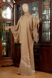 DEAR VANILLA JAPANESE SILK HOMONGI KIMONO WOMEN'S AUTHENTIC JAPAN VINTAGE MINT - Picture 1 of 9