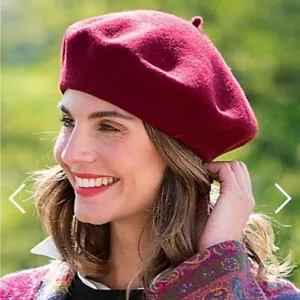 Lucky Brand Burgundy Wool Beret - Picture 1 of 9
