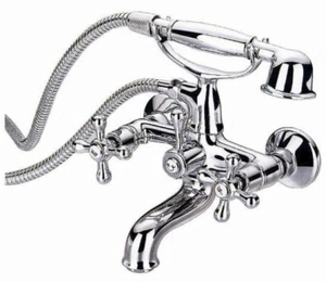 Chrome Clawfoot Bathtub Faucet+All Metal Hand Held Shower 89602A-Chrome - Picture 1 of 2