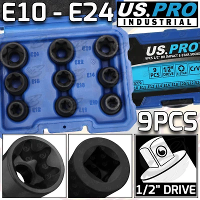 US PRO E-TORX IMPACT External E TORX Sockets 1/2" DR E-TYPE Female Torx IMPACT - Image 1 of 4