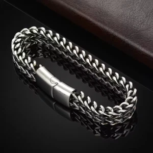 Stainless Steel Bracelet Bold, Modern Style 5*10mm Sizes 19cm 21cm 23c - Picture 1 of 5