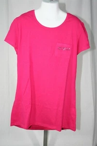 010X01 Hanes K257 Girls Pocket T Shirt Large Pink - Picture 1 of 2