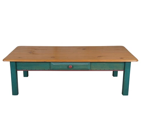 Vintage Painted Pine Distressed Farmhouse Rustic Country Coffee Cocktail Table Cover
