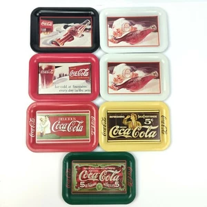 Vintage Lot of (3) 1989 and (4) 1991 Coca Cola Mini Trays Set Of 7 Total - Picture 1 of 4