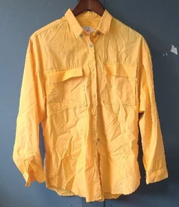 Calvin Klein Mens Shirt Yellow Button Up Unisex 12 Just Needs Ironed Long Sleeve - Picture 1 of 3