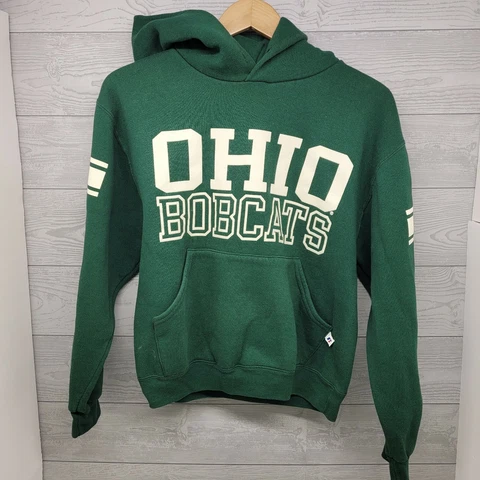 Russell Athletic Ohio University Bobcats Green Hoodie Size Small Cover