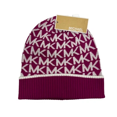 Gorro Michael Kors para mujer talla única rosa y blanco elástico precio de venta sugerido por el fabricante 58 USD Foto 1 de 4
