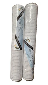 2 New White Deco Poly Mesh w Foil  21” x 10 yds Floral Decorating Wreath Making - Picture 1 of 2