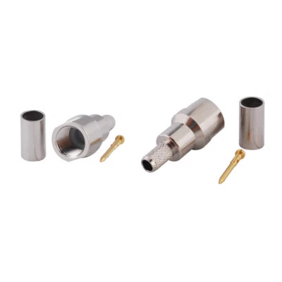 2-pack FME Male Crimp Solder Connector for RG58 LMR-195 RG400 RG142 Coax Cable - Image 1 of 4