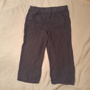 Pantalones cortos de lino J JILL Love para mujer talla M negros pierna ancha - Imagen 1 de 17