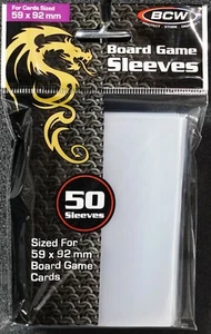 (50) Board Game Sleeves BCW Standard Euro Size 59x92mm Clear (50ct. Pack) - Picture 1 of 2