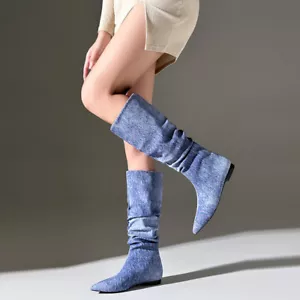 Botas informales de media pantorrilla con punta de resorte para mujer EE. UU. 5-12,5 - Imagen 1 de 27
