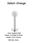 Ferido  Crystal Shamballa Monroe Lip Stud Labret Bar Tragus Piercing Jewellery
