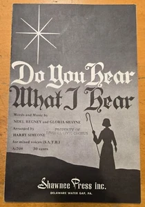 DO YOU HEAR WHAT I HEAR VINTAGE SHEET MUSIC 1962 - Picture 1 of 1