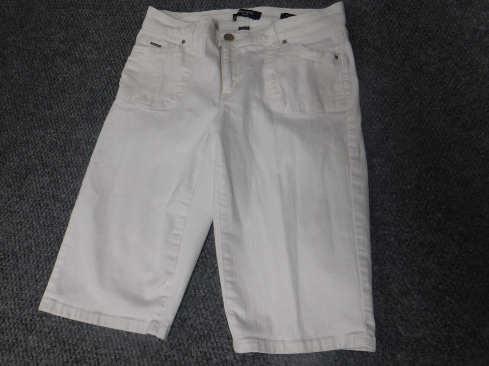 Pantalones cortos Nine West para mujer 6 bermudas blancas denim Foto 1 de 4
