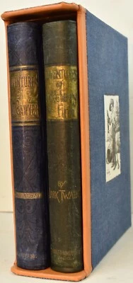 1891 MARK TWAIN TOM SAWYER HUCK FINN First Edition Bindings New Custom Slipcase - Image 1 of 4