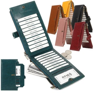 Women RFID Blocking Bifold Multi Card Wallet Case with Zipper Pocket Cash Holder - Picture 1 of 39