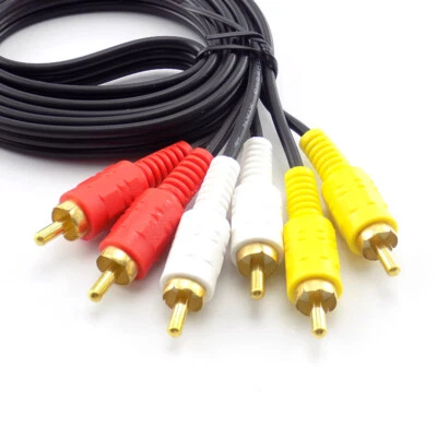 1.5m 3RCA Male to Male 4N OFC Audio AV Cable Wire for DVD TV Theater Amplifier - Image 1 of 4