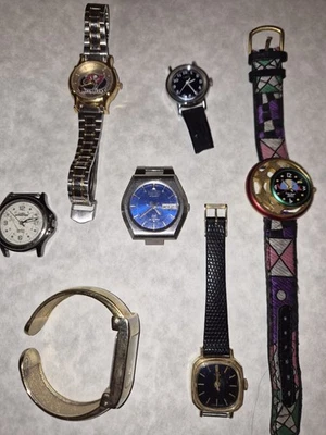 Lot of 7  Mixed Wrist Watches As Is lot Seiko, Timex + See Description - Image 1 of 4