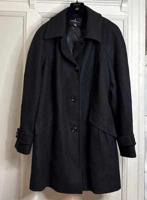 Casaco feminino London Fog 2XL preto forrado de lã - Imagem 1 de 4