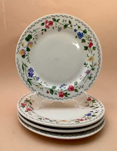 4 Piece Set Farberware English Garden Pattern 7-1/2" Salad / Bread Plates #225 - Picture 1 of 5