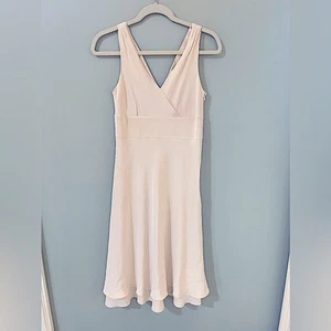 Vestido midi para mujer J.CREW marfil Sophia sin mangas 100 % seda talla 4 EXCELENTE - Imagen 1 de 5