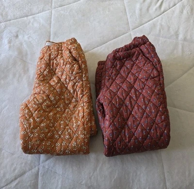 Pantalones acolchados florales para niña ZARA talla 13-14 bolsillos multicolor marrones cálidos acogedores  Foto 1 de 4