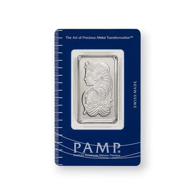 Barra de platino Pamp Suisse de 1 oz (con ensayo) .999+ fina Foto 1 de 2